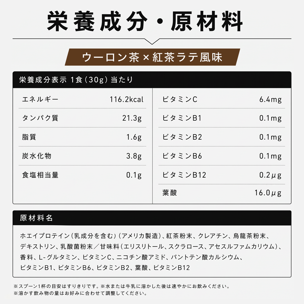 ホエイプロテインパウダー　ウーロン茶×紅茶ラテ風味